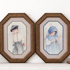 ORIGINAL 1986 SIGNED Artwork In Original Frames Set Of 2